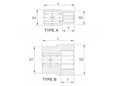 Головка торцевая 1/2" 12гр. 9/16"